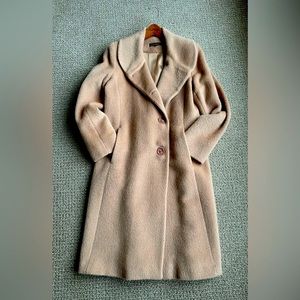 Sofia Cashmere long alpaca coat nude blush neutral color